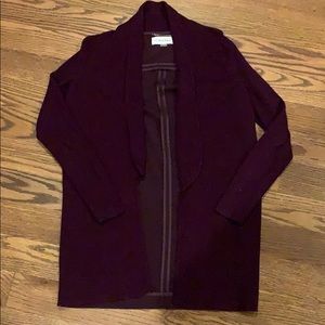 GUC Calvin Klein Mixed Media Purple Cardigan; Sz S